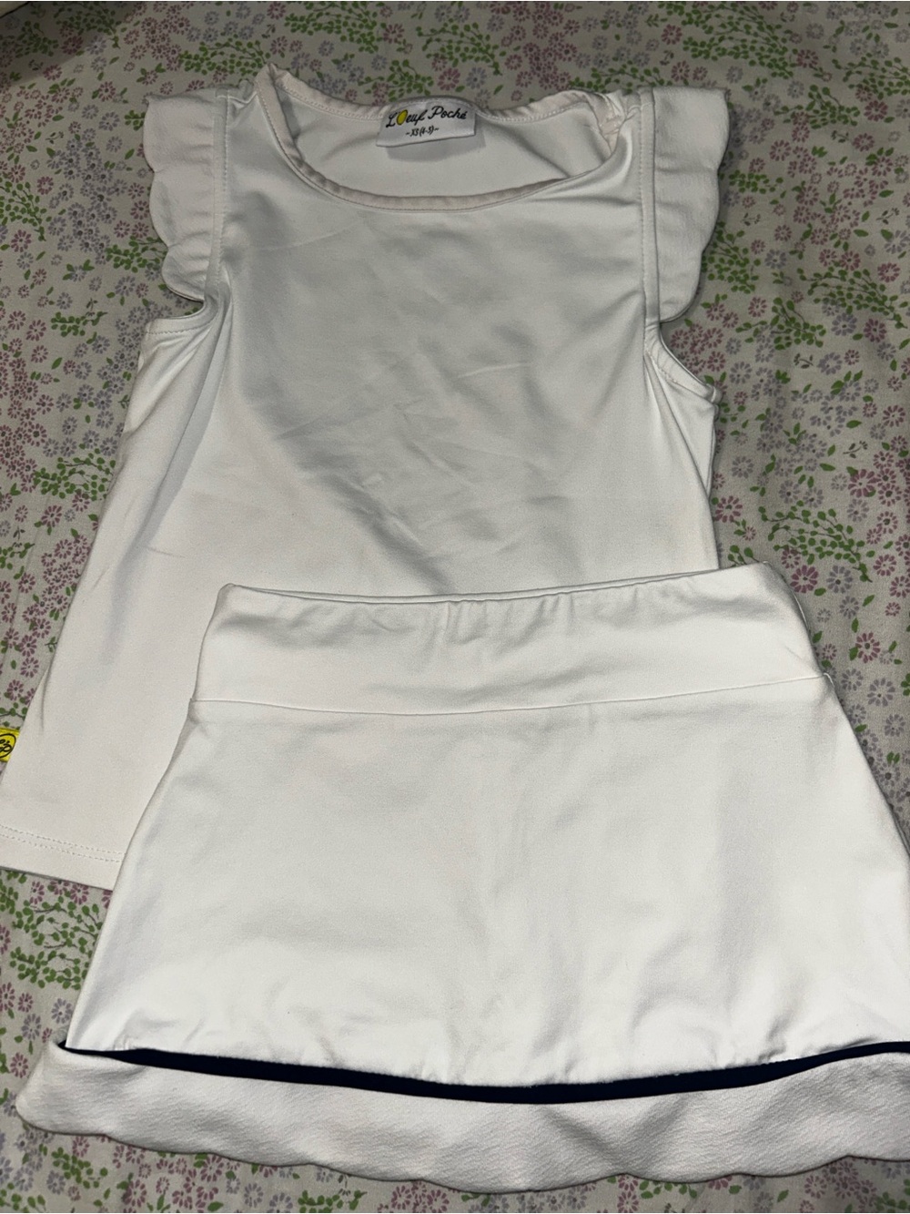 L’Oeuf Poche white tennis set kids top nd skirt